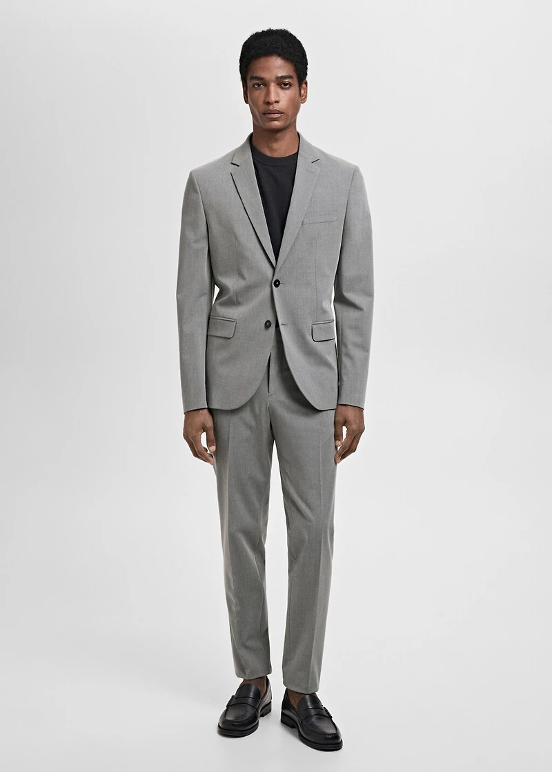 Stretch fabric super slim-fit suit trousers