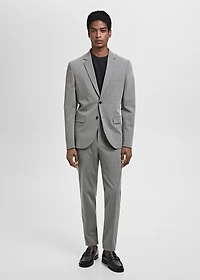 Stretch fabric super slim-fit suit trousers