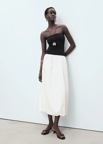 Combined knitted balloon dress