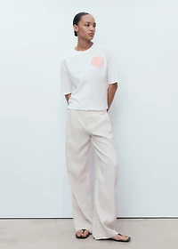 Cotton t-shirt with flower detail