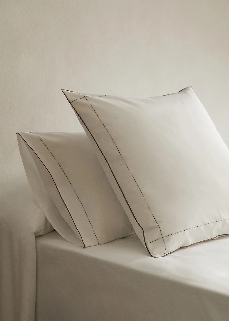 Two 200-thread count percale cotton pillowcases 50x75cm