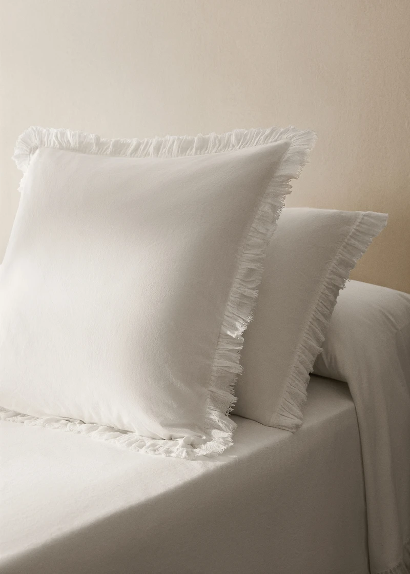 Percale cotton pillowcase with gauze ruffle 45x110 cm