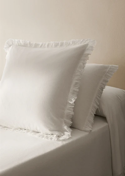 Percale cotton pillowcase with gauze ruffle 45x110 cm