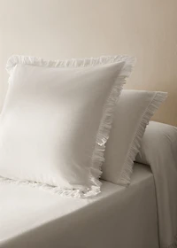 Percale cotton pillowcase with gauze ruffle 45x110 cm