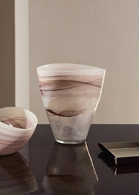 Alabaster-effect glass vase
