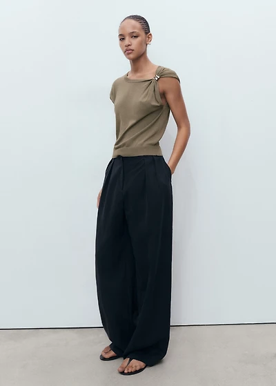 Fine-knit sweater with metallic detail