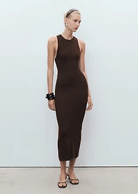 Halter-neck knitted dress