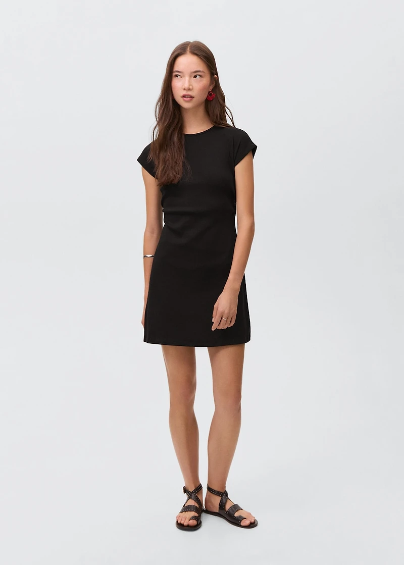 Ribbed short dress