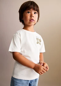 Printed cotton-blend t-shirt