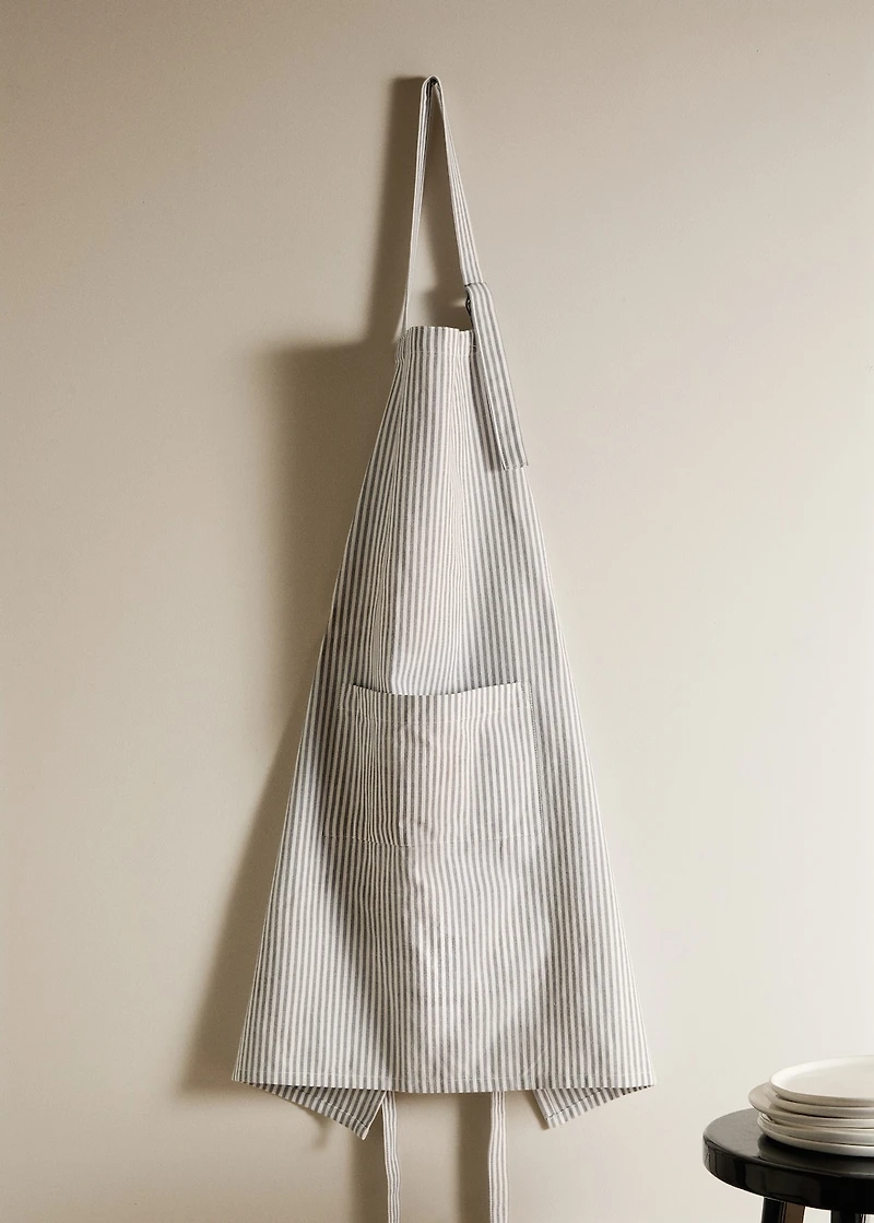 Cotton striped apron