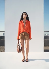 Oversized crinkled-effect shirt