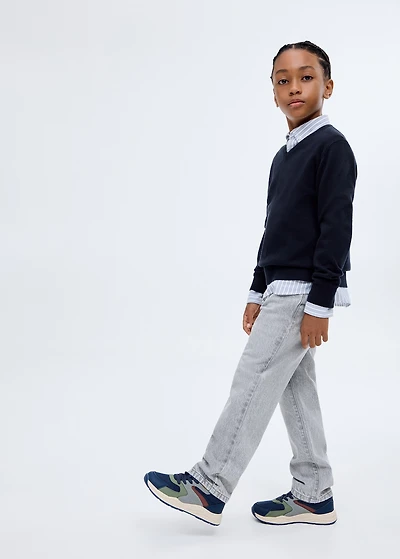 V-neck cotton sweater