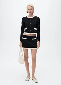 Contrasting cotton cardigan