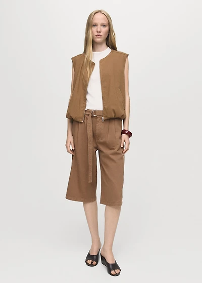 Denim jorts with belt