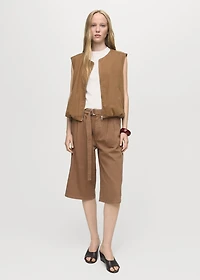 Denim jorts with belt