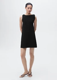 Asymmetrical knitted dress with strap
