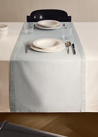 Cotton table runner with hemstitch detail
