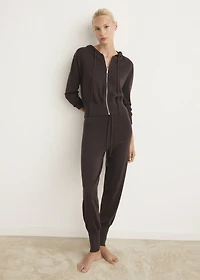 Cotton knitted cardigan with hood