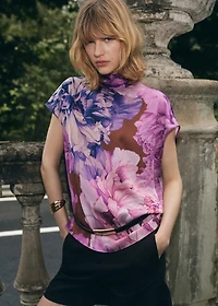 Floral blouse with scarf