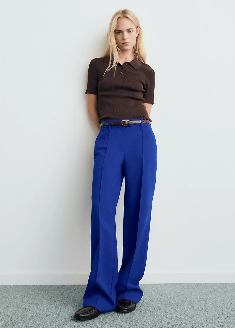 Straight mid-rise pants