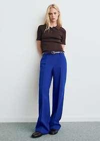 Straight mid-rise pants