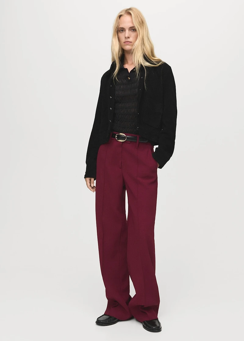 Straight mid-rise pants