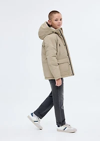 Pockets hooded coat