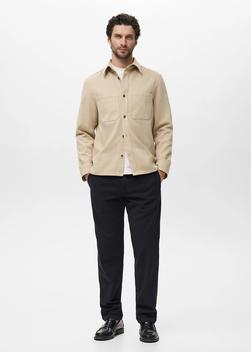 Denim overshirt pockets