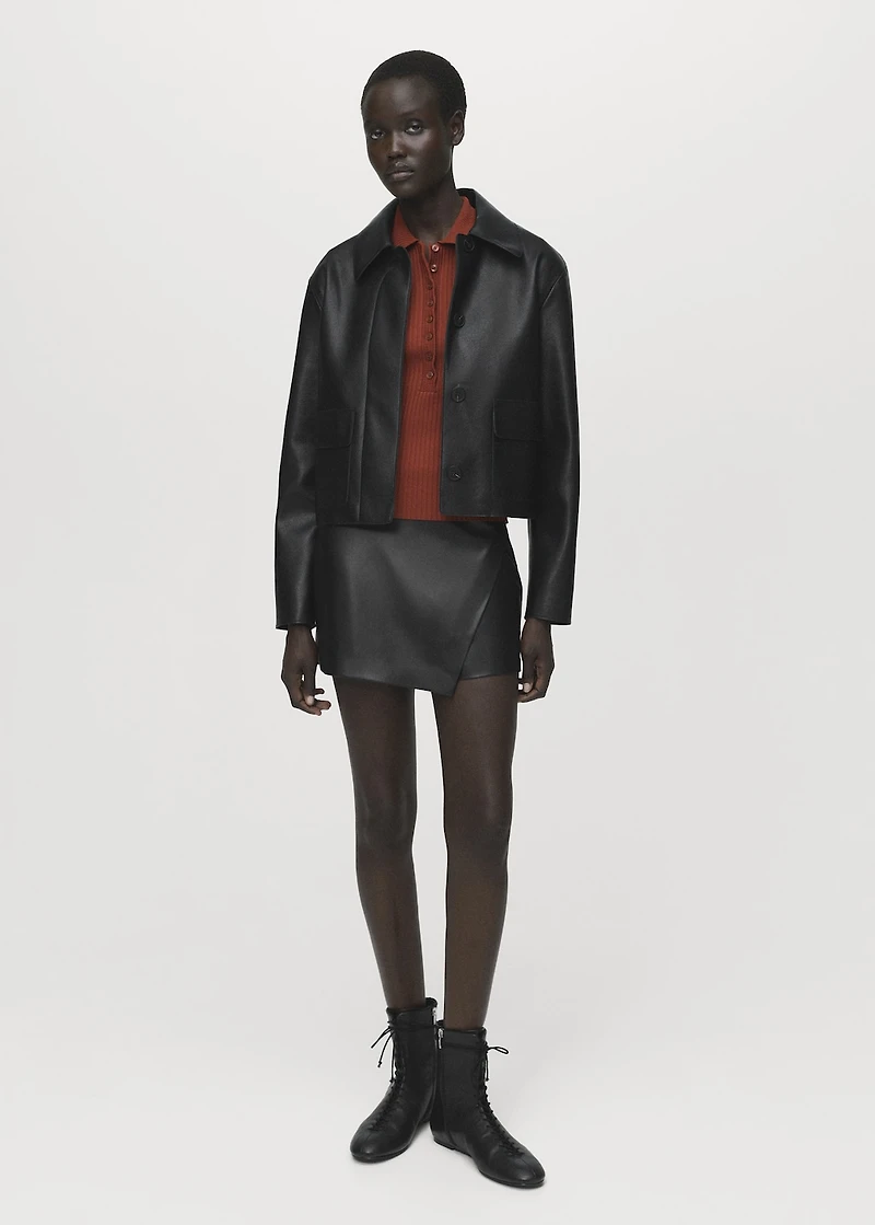 Faux-leather culottes