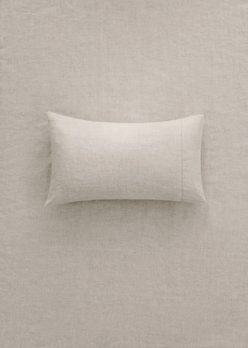 Washed linen pillowcase with hemstitch 30x50 cm