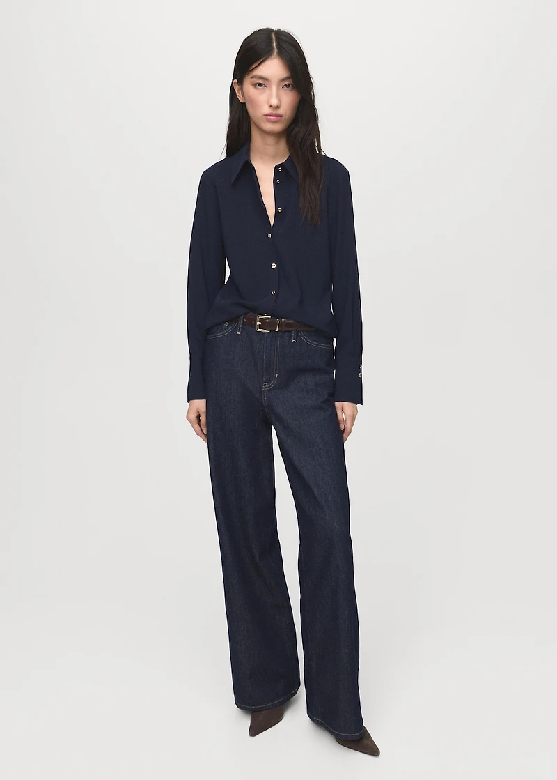 Shirt with jewel buttons