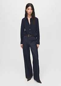 Shirt with jewel buttons