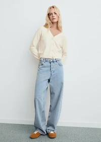 V-neck wool-blend cardigan