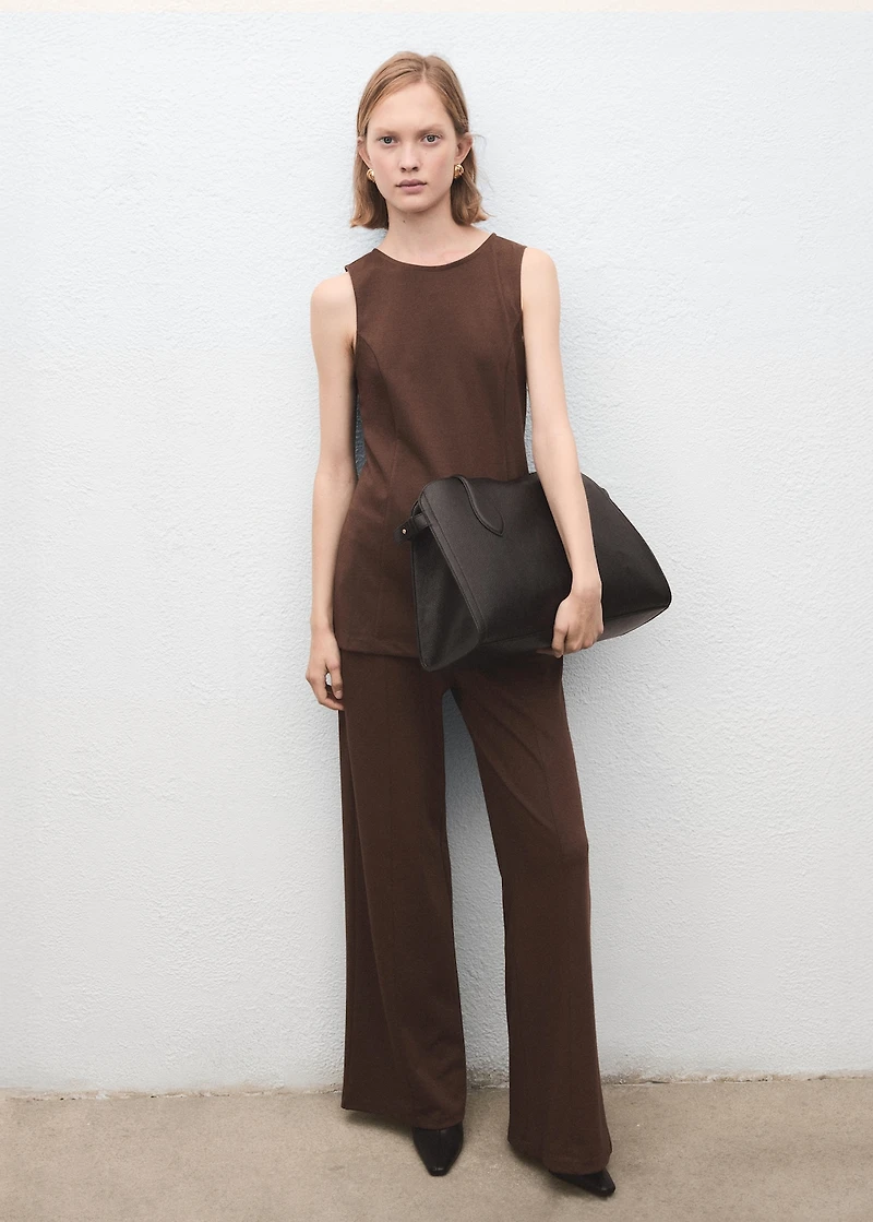 Sleeveless top with stitching detail