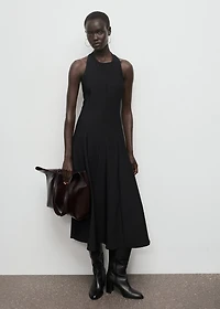 Halter-neck pleated dress