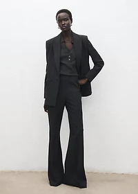 Fine-knit sweater with shirt collar