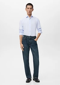 100% cotton striped slim-fit shirt