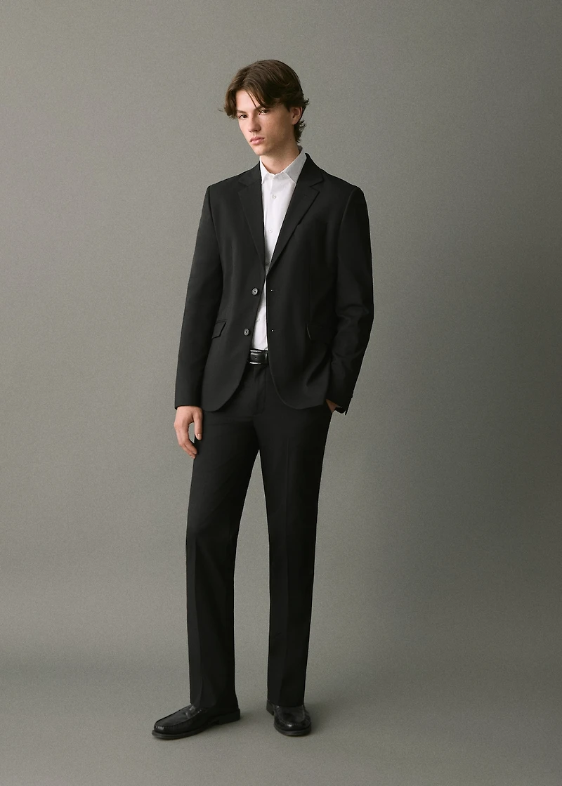 Straight-fit suit jacket