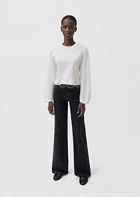 Ruffled cotton blouse