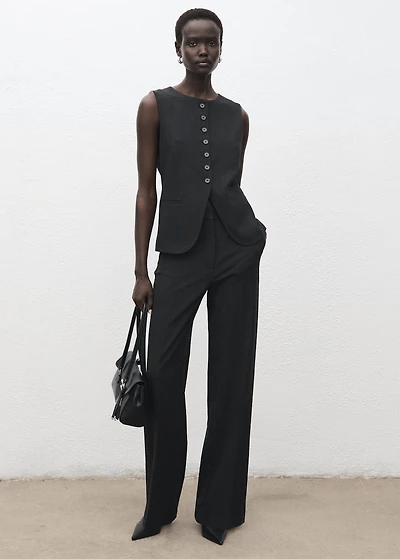 Round-neck suit vest