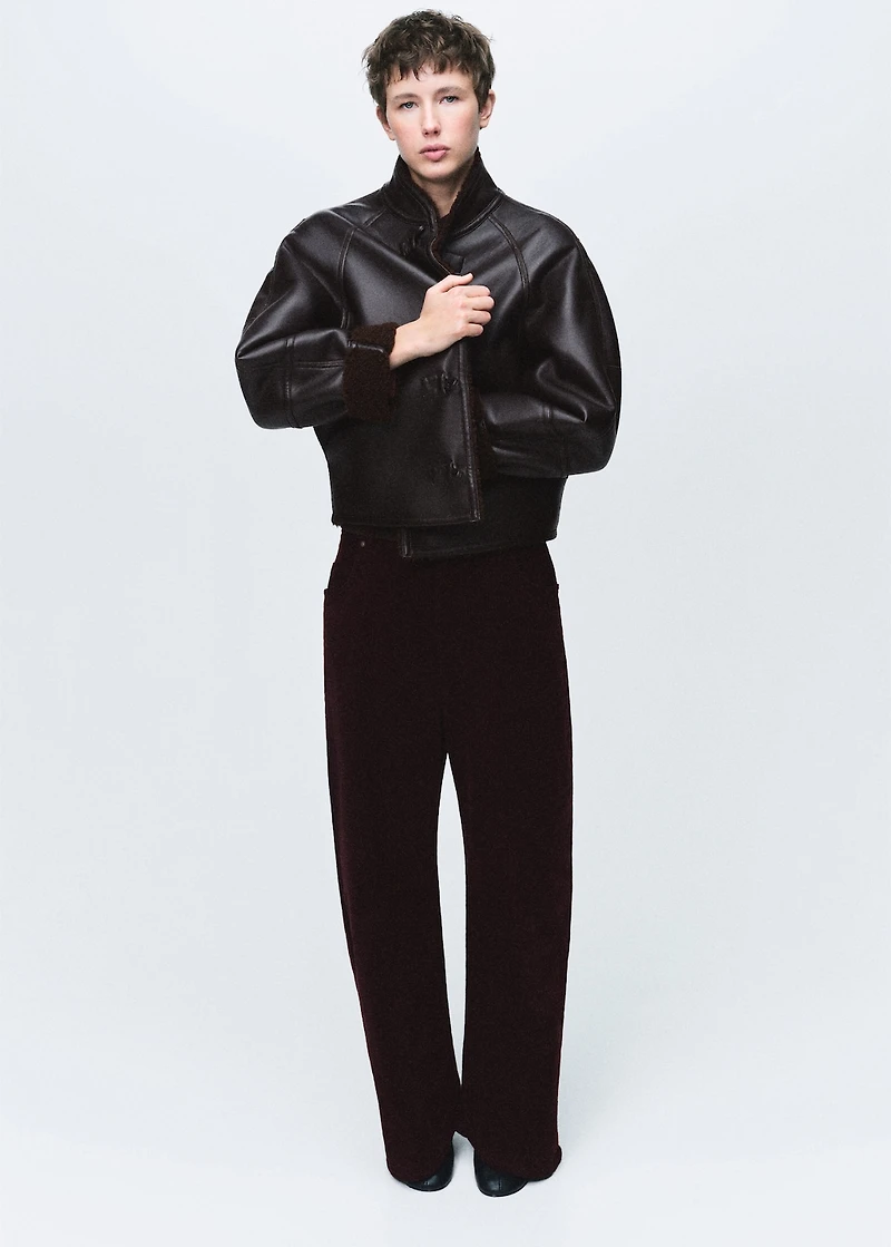 Faux shearling reversible jacket