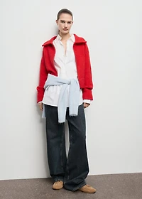 Cardigan with shirt collar