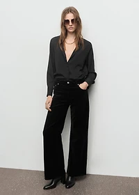 Wide-leg velvet jeans