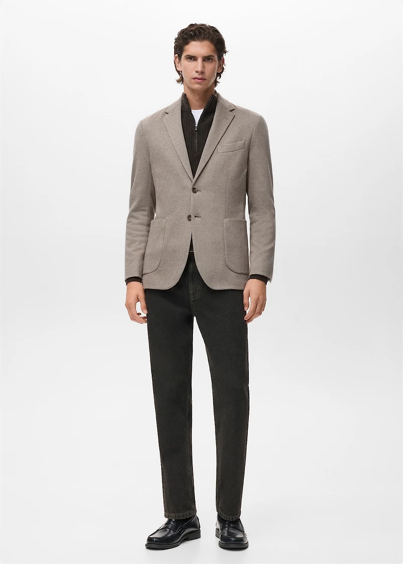 Slim-fit micro-houndstooth jacket