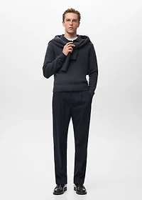 Knitted wool blend polo sweater