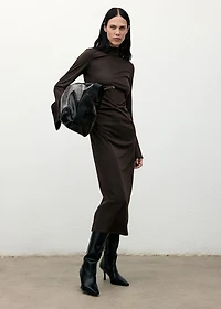 Fitted dress with bell sleeves