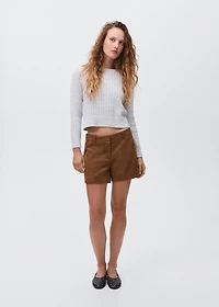 Faux-suede shorts