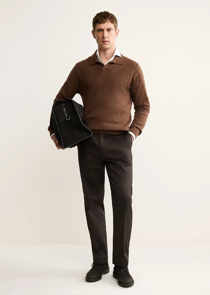 100% cashmere polo sweater