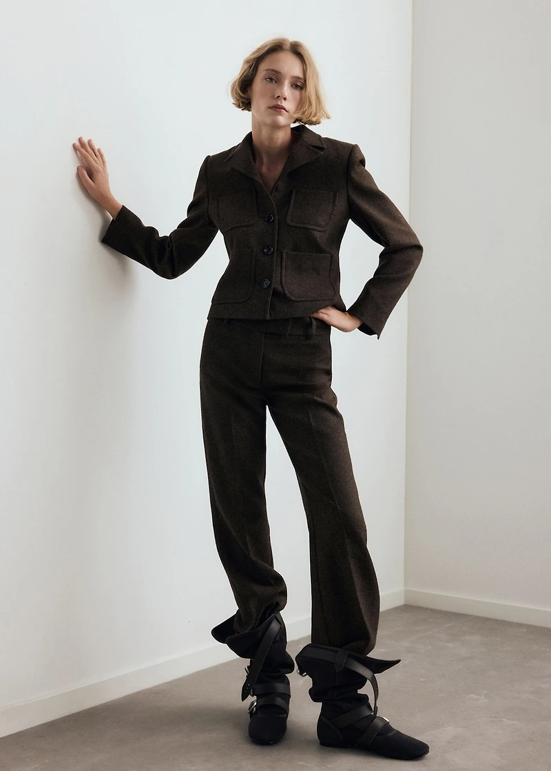 Suede boots with buckle