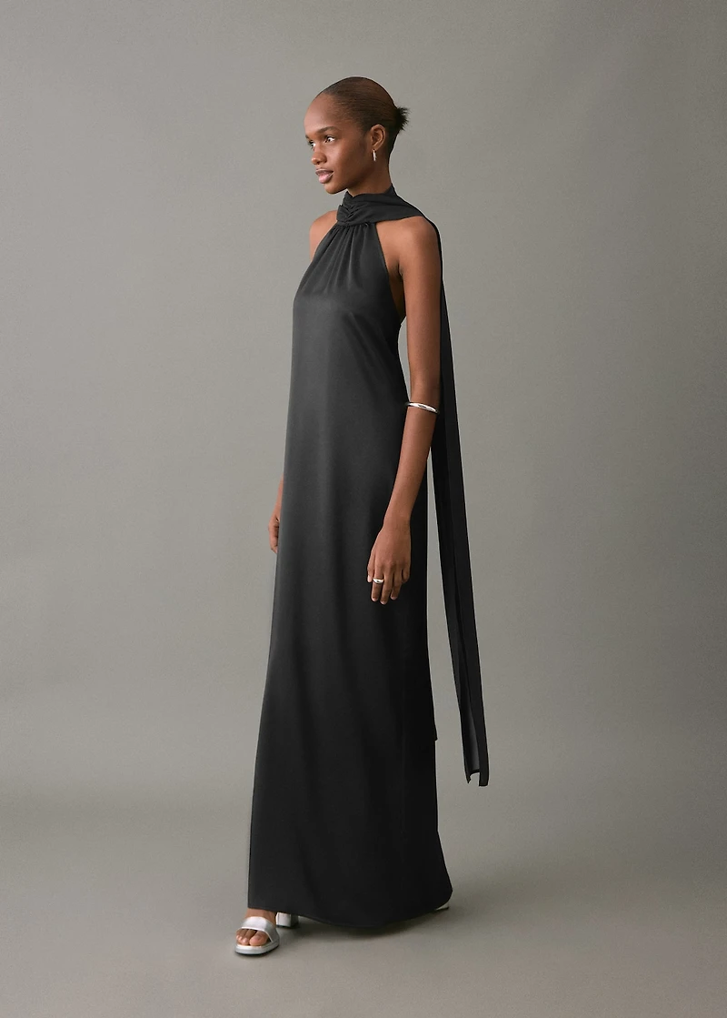 Satin halter neck dress